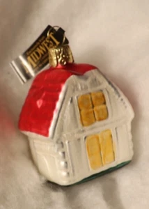 Vintage Mercury Glass House Cottage Midwest Christmas Holiday Ornament - Picture 1 of 6