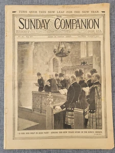 THE SUNDAY COMPANION 4 JAN 1902 NEW YEARS HYMN IN KINGS CHURCH NEWSPAPER - Bild 1 von 5