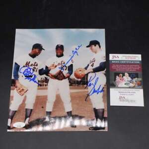 Cleon Jones/Tommie Agee/Ron Swoboda Signed 8x10 Photo 1969 Mets JSA ZJ8962