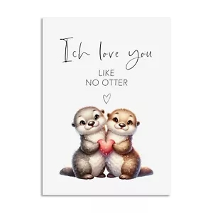 Postkarte I love you like NO OTTER Valentinstag Geschenk Karte - Bild 1 von 4