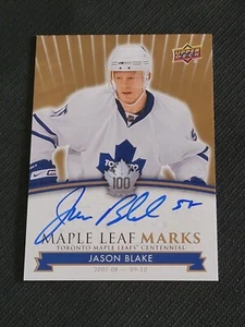 2017 TORONTO MAPLE LEAFS CENTENNIAL JASON BLAKE MLM-BL MARKS AUTO AUTOGRAPH 2 - Picture 1 of 1