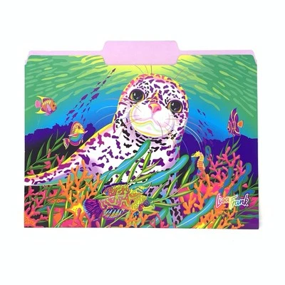 Carpeta de Archivos Lisa Frank Arrecife Arco Iris Tropical De Colección Años 90 Pez Skeeter La Foca Mar Foto 1 de 4