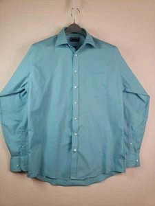 Mens Stafford Dress Shirt Size 16.5 36-37 Teal Cotton Blend Broadcloth - Bild 1 von 11