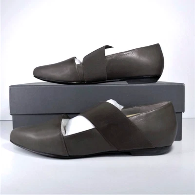 Zapatos Eileen Fisher Lend WS Talla 8.5 Cuero Tacón Bajo Sin Cordones Gris NUEVOS RAROS *LEER* Foto 1 de 4
