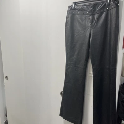 Ralph Lauren Pantalón Cuero Negro Talla 8 Foto 1 de 4
