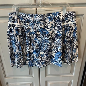 NWT LILLY PULITZER LOW TIDE NAVY PADARAMA BACIO UPF 50+ LUXLETIC SKORT XL - Picture 1 of 4