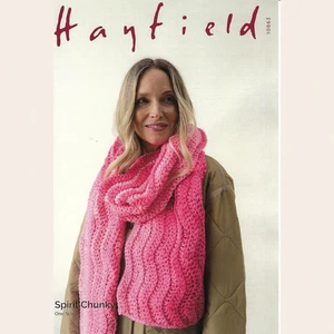 Sirdar Leaflet 10863 - F257 Wavy Crochet Scarf accessories ladies chunky - Picture 1 of 2