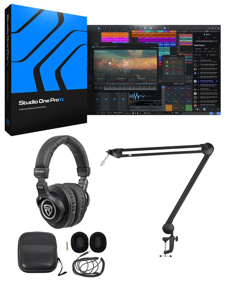 Software de estudio de música de grabación PreSonus Studio One Pro 7 DAW + auriculares + boom Foto 1 de 4