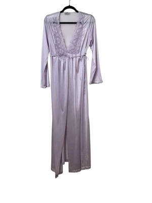 Camisón grande elegante bata Peignoir vintage de nailon lavanda y encaje GILEAD Foto 1 de 4