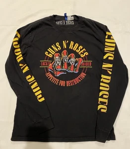 Guns N Roses Shirt Mens M Black Long Sleeve Appetite For Destruction Retro H&M - Picture 1 of 7