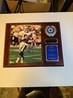Placa firmada de colección Cowboys Quarterback Troy Altman de los Dallas Cowboys Foto 1 de 4