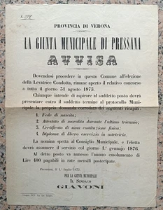 KK994-Verona-Pressana-Concorso Levatrice 1875 - Picture 1 of 1