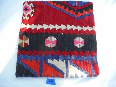 Unique  Kilim Pillow Cover 16x16" Case from Kilim Rug Hidden Zipper Amazing Work - Image 1 of 4