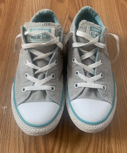 Scarpe basse grigie taglia 3 Converse All Star taglia 3 gioventù finiture verde acqua 654886c junior