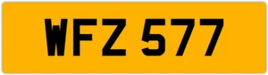 WFZ 577 W 3X3 DATELESS PRIVATE NUMBER PLATE WILL WIL WENDY WES WALT WAYNE WOLF - Picture 1 of 1
