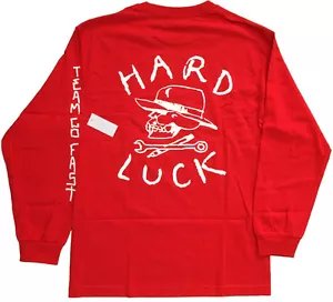 HARD LUCK MFG - OG LOGO LONGSLEEVE T SHIRT RED - S M - NEW - GONZ SKATEBOARD - Picture 1 of 2