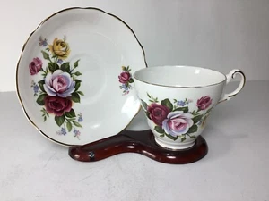 Vintage English Bone China Regency Floral Tea Cup & Saucer Made In England - Picture 1 of 8