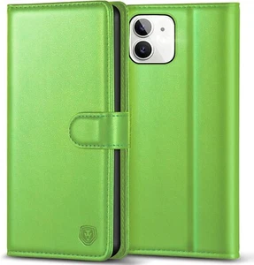 iPhone 12 Case Cover Flip Folio Wallet Card Slot Stand For Apple GREEN GRASS - Picture 1 of 7