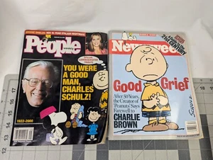 Newsweek People Magazine Charles Schulz Charlie Brown Lot 2000 - Imagen 1 de 7