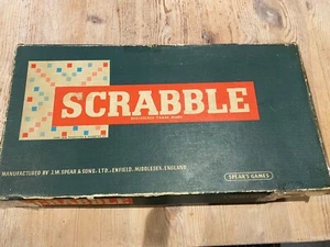 Scrabble Board Game, Vintage 1955 Edition, Spear’s Games Party Game Wood Stands - Picture 1 of 4