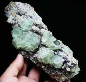 2.0lb Natural ladder-like Green Fluorite Crystal Cluster Mineral Specimen - Picture 1 of 12