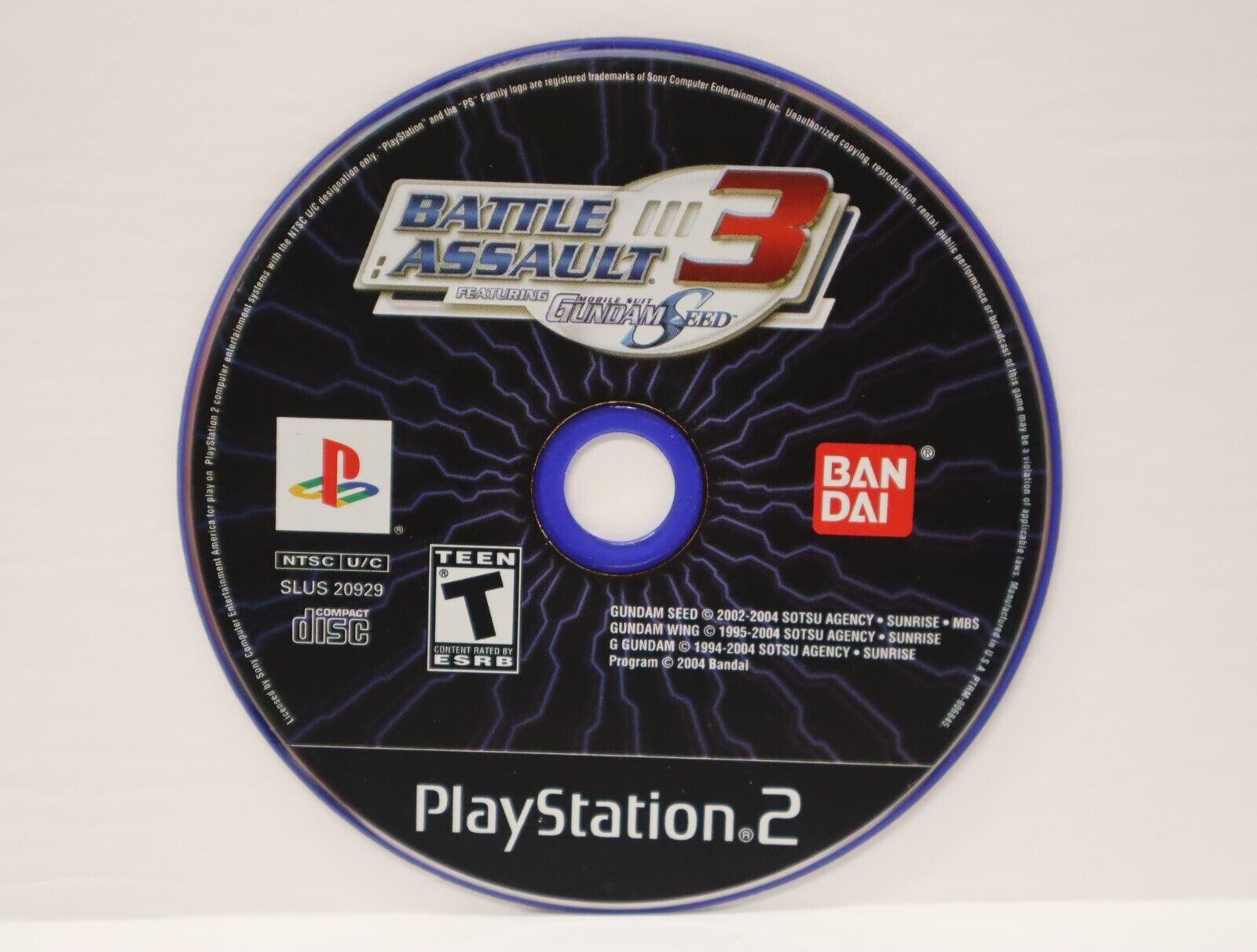 Battle Assault 3: Featuring Gundam Seed (Sony PlayStation 2, 2004) Disc Only