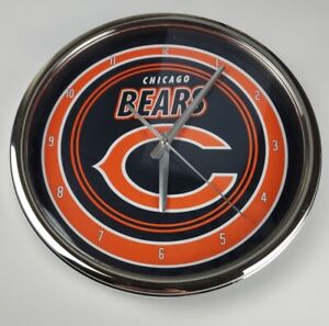 NFL Chicago Bears Round Chrome Clock 