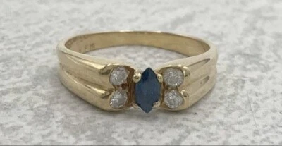 Подлинный Van Cleef & Arpels 18K желтое золото сапфир папильон кольцо размер 5 1/2 США - Изображение 1 из 4