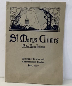 St. Mary’s Chimes Notee Dame Diamond Jubilee Juni 1930 Startprogramm - Bild 1 von 7