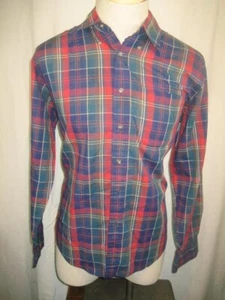 Mens Hathaway Green Plaid Cotton/Poly LS Casual Shirt sz Lg - Picture 1 of 4