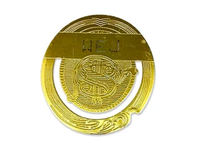 WEJ Letter Initial Dollar Sign $ Engraved Round Gold Tone Vintage Money Clip - Picture 1 of 17