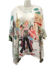 Inoah Knit Tunic Top Lagenlook Boho Art to Wear Paris Dolman Sleeve White OS - Picture 1 of 15