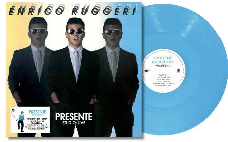 Enrico Ruggeri Presente Studio/Live 40 Anniversary Vinile Lp Autografato Azzurro - Immagine 1 di 1
