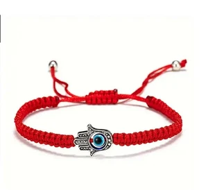 String Hamsa Hand Evil Eye Red Bracelet Reiki Women Men Charm Braided Lucky - Picture 1 of 1