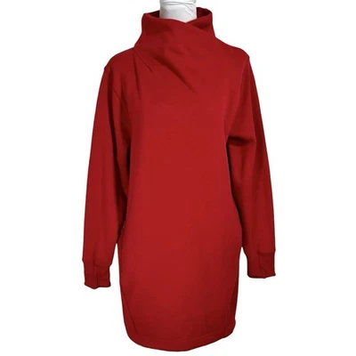 Athleta Acogedor Karma Vestido Cuello Simulado Talla L Manga Larga Sudadera Vestido Rojo Caramelo Foto 1 de 4