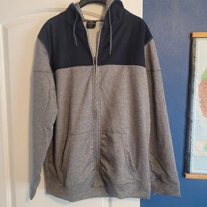 New Colosseum Mens Grey/ Black Hooded Zip Sweatshirt XL - Picture 1 of 6