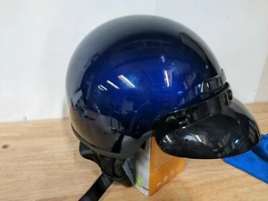 EXL 206 Dot Fiberglass Half Shell Helmet With Removable Ear Flaps XL Blurple - Picture 1 of 12