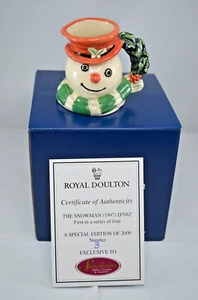 ROYAL DOULTON LIMITED EDITION CHARACTER JUG THE SNOWMAN D 7062 BOXED & CERT. - Picture 1 of 11