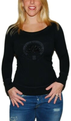 $245 Polo Ralph Lauren Adolescentes Niñas Mujeres Big Pony Calce Ajustado Sudadera Negra Pequeña Foto 1 de 4