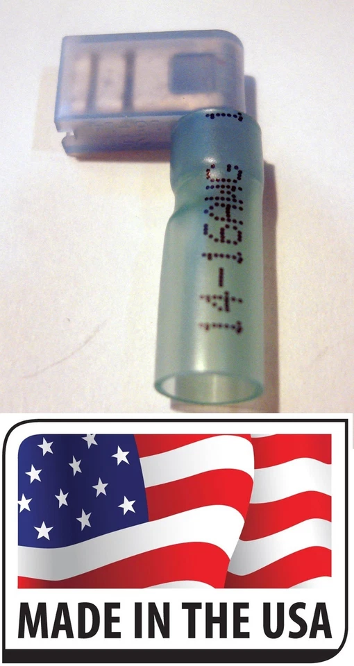 (25) 3M HEAT SHRINK FLAG TERMINALS WIRE CONNECTORS RIGHT ANGLE 16-14 AWG 1/4" - Image 1 of 1