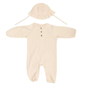 1 Set Cotton Toddler Bodysuit Long Sleeve Infant Romper Baby Girl Bodysuit with - Picture 1 of 12