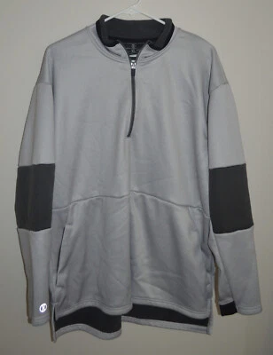 Pullover Holloway para mujer XL cuarto cremallera gris negro ribete ropa deportiva sudadera Foto 1 de 4