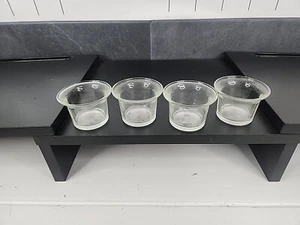 Lot Of 4 Oyster Glass Tealight Candle Holder Clear Condiment 2" by 2" - Picture 1 of 3