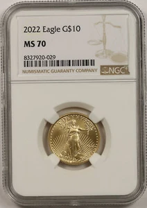2022 American Gold Eagle $10 Quarter Ounce MS 70 NGC 1/4 oz - Picture 1 of 4