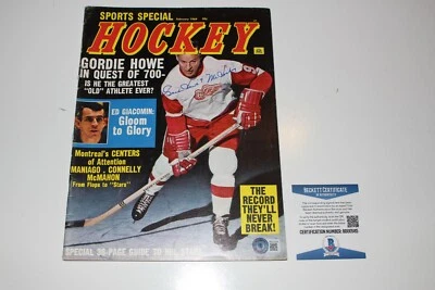 GORDIE HOWE FIRMADO FEBRERO 1969 HOCKEY DEPORTES ESPECIAL CERTIFICADO DE AUTENTICIDAD BECKETT Foto 1 de 3