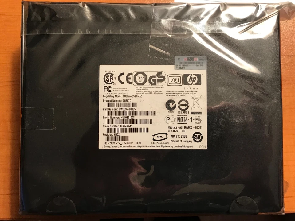 HP StorageWorks DAT 40 SCSI LVD External Tape Drive C5687D DDS4 - Image 1 of 1