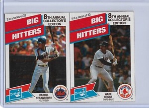 1988 Drakes 2-Card Uncut Panel Darryl Strawberry Wade Boggs HOF NY Mets Red Sox