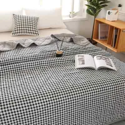 Manta acolchada acolchada lavada primavera/verano color liso doble acolchada Foto 1 de 4