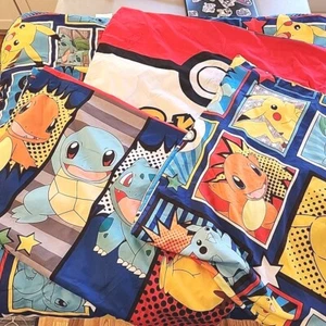 Pokemon Kids Full Size Bedding Comforter Flat Sheet & 4 Pillowcase Set NO FITTED - Picture 1 of 11