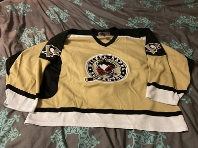 Camiseta Wilkes Barre Scranton WBS Penguins Gold XL 02/03 2002 2003 RARA VINTAGE  - Imagem 1 de 4